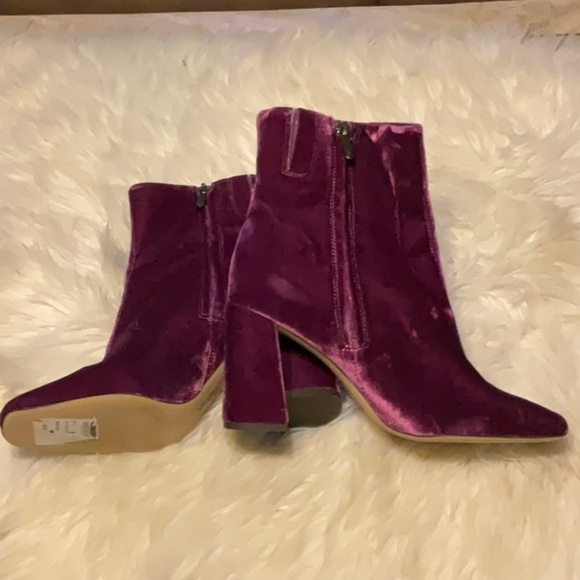 Sam Edelman Codie Leather Ankle Boots Women Deep Orchid Side Zip Closure Size 9 - Picture 6 of 12